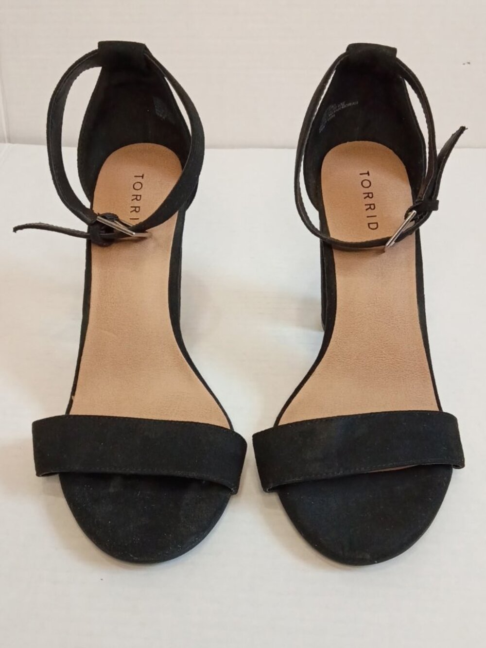 Torrid Black Faux Suede Two Strap Heels (10WW / Extra Wide Width)